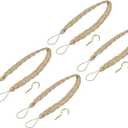 uxcell 4Pcs Curtain Tiebacks, 58cm/23 Braided Drapery Holdback Holder Decorative Rope Tie Back with 4 Metal Hooks, Champagne