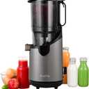 Cold Press Juicer Machines,Fretta Juicer Machines with PCTG Material from the USA,5.3" Extra Large Feed Chute Fit Whole Fruits & Vegetables,Truly BPA-Free,Easy to Clean(Grey, 1.8L)