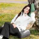 Travel Pillow Memory Foam Pillows, Camping Pillow-Compressible Medium Firm, Breathable Cover, Ideal Backpacking Hiking, Bed Pillows, Airplane and Car (Green, L) (L-23.6*15.7in)