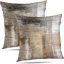 Beige and Grey 26X26 Pillow Covers Brown Abstract Art Painting Aesthetic Square Accent Decorative Throw Pillow Covers, Soft Throw Pillows for Couch Sofa Bedroom Set of 2