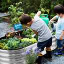 JERIA Raised Garden Bed,Galvanized Raised 421ft Planter Boxes Outdoor with Easy Assembly, Large Garden Bed for Vegetables, Fruits, Flowers