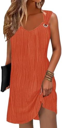 Summer Dresses for Women 2025 Sundresses Sleeveless Beach Swimsuit Cover Ups Spring Casual Loose Tank Tshirt Sun Dress, XXL