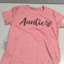 Auntie T Shirt Women Cute Love Heart Print Bless Aunt Tops Tees Casual Short Sleeve Vacation Shirts Tops, Size Small