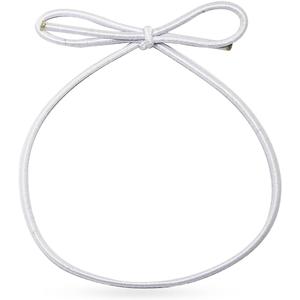 FQTANJU 100 Pcs White Stretch Loops with Pre-Tied Bows from Elastic Ribbon - 6 Inches Elastic Metallic String Gift Bows for Gifts Boxes,Tags, Craft & Easy Wrapping