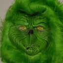 WPOZD Deluxe Christmas Mask with Santa Hat, Green Plush Fur, Holiday Costume Accessory Green Mask