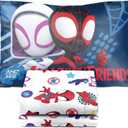 Jay Franco Marvel Spidey and His Amazing Friends 4 Piece Toddler Bed Set - Includes Comforter & Sheets, Super Soft Fade Resistant Microfiber, Machine Washable (Official Marvel Product)