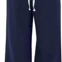 SOFIA'S CHOICE Women's Low Waisted Drawstring Sweatpants Color Block Long Pants with Pockets Blue-GD3 X-Large (Blue, XL)