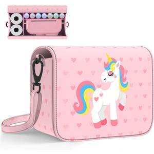 L LTGEM Kids Instant Print Camera Case Bag Compatible with ESOXOFFORE, Dylanto, Goopow, DUDUDRAGON, GREENKINDER, Cimizi, Makolle Instant Print Camera and Most Digital Cameras Prints Paper,Pony Pink