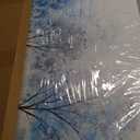 Forest Wall Art Blue and White Misty Trees Landscape Artwork 29"x58", 29L" x 58W"