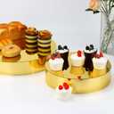 11.8''Gold Mirror Cake Stand Acrylic Dessert Table Display Holder, Round Cake Tray Serving Platter for Party, Wedding, Birthday, Baby Shower, Anniversary