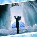 Geelin 5 ft Snowy Bridge Stand-up Cardboard Cutout Life Size Frozen Party Decorations Winter Wonderland Prom Party Decor Backdrop Photo Prop Stand up Snowy Christmas Standup Cutout