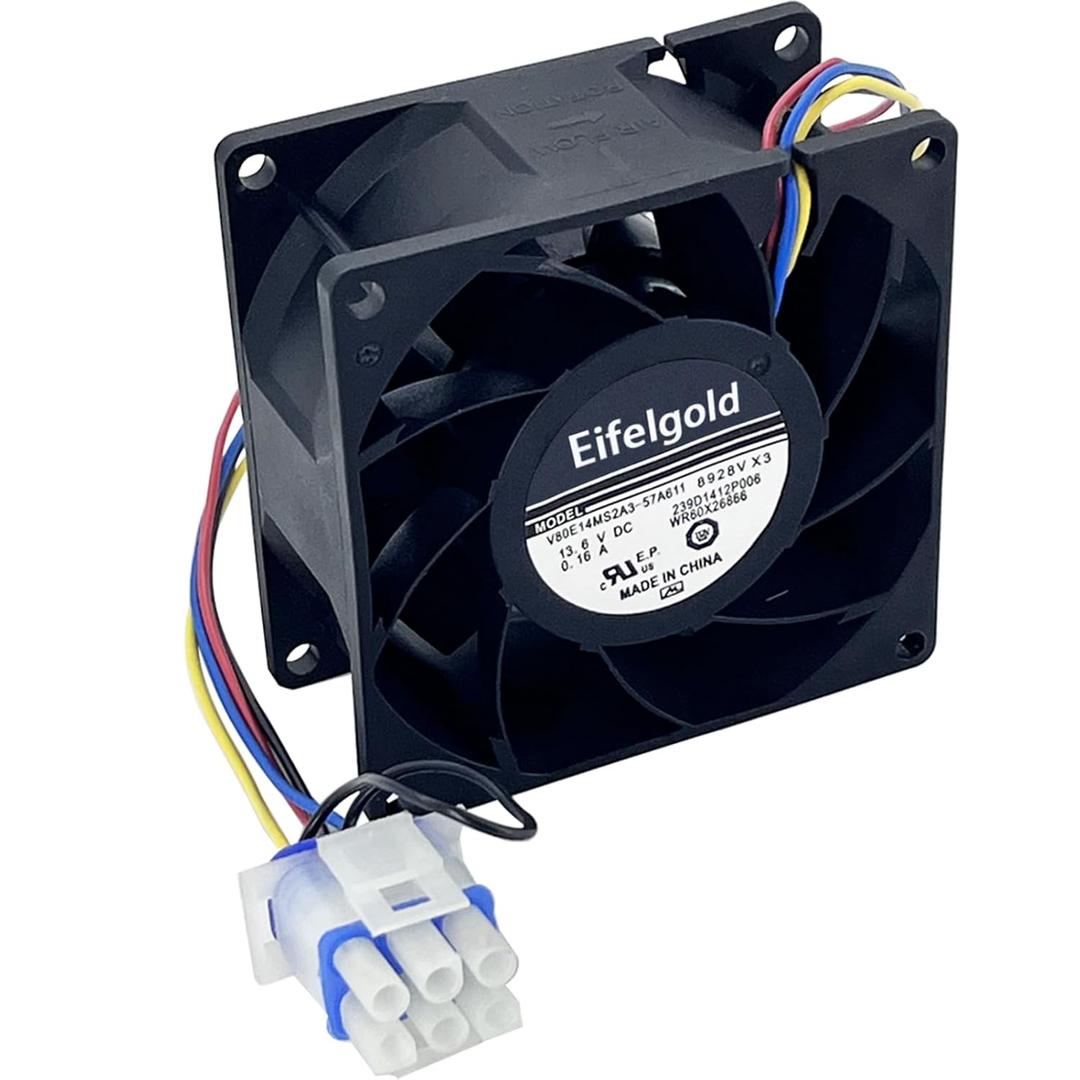 WR60X26866 Refrigerator Evaporator Fan Motor, Compatible with Various Refriegrator Models, Easy Installation, Replacement Part Replace V80E14MS2A3-57A611, WR60X10341, WR60X26033