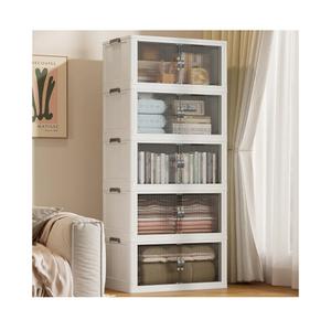 SAILUN 145Gal/580Qt Stackable Storage Bins Folding Collapsible Storage Bins with Lid, Closet Organizers and Storage, Grey 26" W x 17" D x 71" H