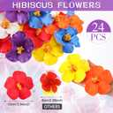 Hotop 24 Pcs Artificial Hibiscus Flowers Colorful Hawaiian Fake Flowers Faux Tropical Hibiscus Decoration for Luau Summer Party Decor DIY Crafts Cake Favors Supplies Table Centerpieces
