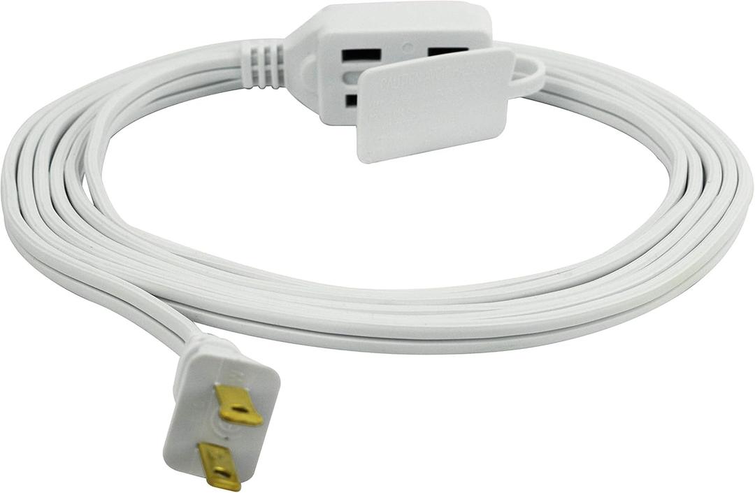 Prime Wire & Cable EC660606 6-Foot 16/2 SPT-2 3-Outlet Cord, White