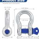 4 Pack 1/2" D Ring Shackle with 9/16" Screw Pin, 26,400 lbs Break Strength Heavy Duty Tow Recovery for Winch Off-Road Jeep Truck ATV UTV