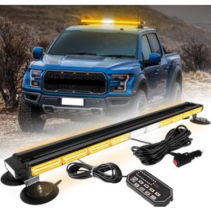 42inch 206 LED Rooftop Emergency Strobe Light Bar Flashing Safety Lights w/Controller Traffic Advisor Warning Hazard Light for Trucks Vehicles Construction Tow Pickup Snowplow Amber