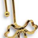 Gold Bow Shower Curtain Hooks, 12 Pack Decorative Metal Rust Proof Shower Curtain Rings for Bathroom, Elegant Cute Curtain Hangers for Standard Shower Rods