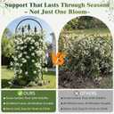 2 Pack 47" H x17 W Garden Trellis for Climbing Plants Outdoor - Metal Rustproof Arched Rose Trellis for Outdoor Indoor Roses Potted Vines Cucumbers Clematis Flowers Decorative, Black