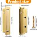 2pcs Gold Pocket Door Handles and Recessed Finger Flush Pulls, Professional Stainless Steel 304 Pocket Door Pull, Edge Flush Pull for Sliding Door, Sliding Doors