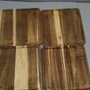 OMISTAR 4PCS Acacia Wooden Plates, 10 Square Wood Plate Set, Wooden Plates for Food, Wood Serving Trays Platter Charcuterie Board for Food Vegetable, Charcuterie, Appetizer