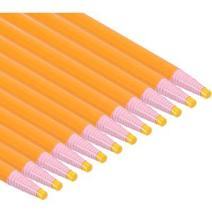 PATIKIL Peel-Off China Markers, 12 Pack Grease Wax Pencils Wood for Glass Garments Drawing Film Paper Vinyl Metal, Yellow