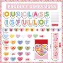 Valentine's Day Conversation Heart Bulletin Board SetSweethearts Themed Name Tags Cutouts Bulletin Board Decorations, School Classroom Chalkboard Wall Decor Valentines Party Supplies