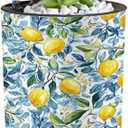 Planter with Stand Beautiful seamless pattern Sicilian style hand drawn watercolor lemons 8.6" Self Watering Plant Pot with Legs Water Level Indicator & Water Inlet Lazy Flower Pot Indoor Modern Decor (14.2" x 8.6", Color7)