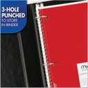 Mead Spiral Notebook, 1 Subject, College Ruled Paper, 7-1/2" x 10-1/2", 70 Sheets per Notebook, Colors Will Vary, 6 Pack (73065)