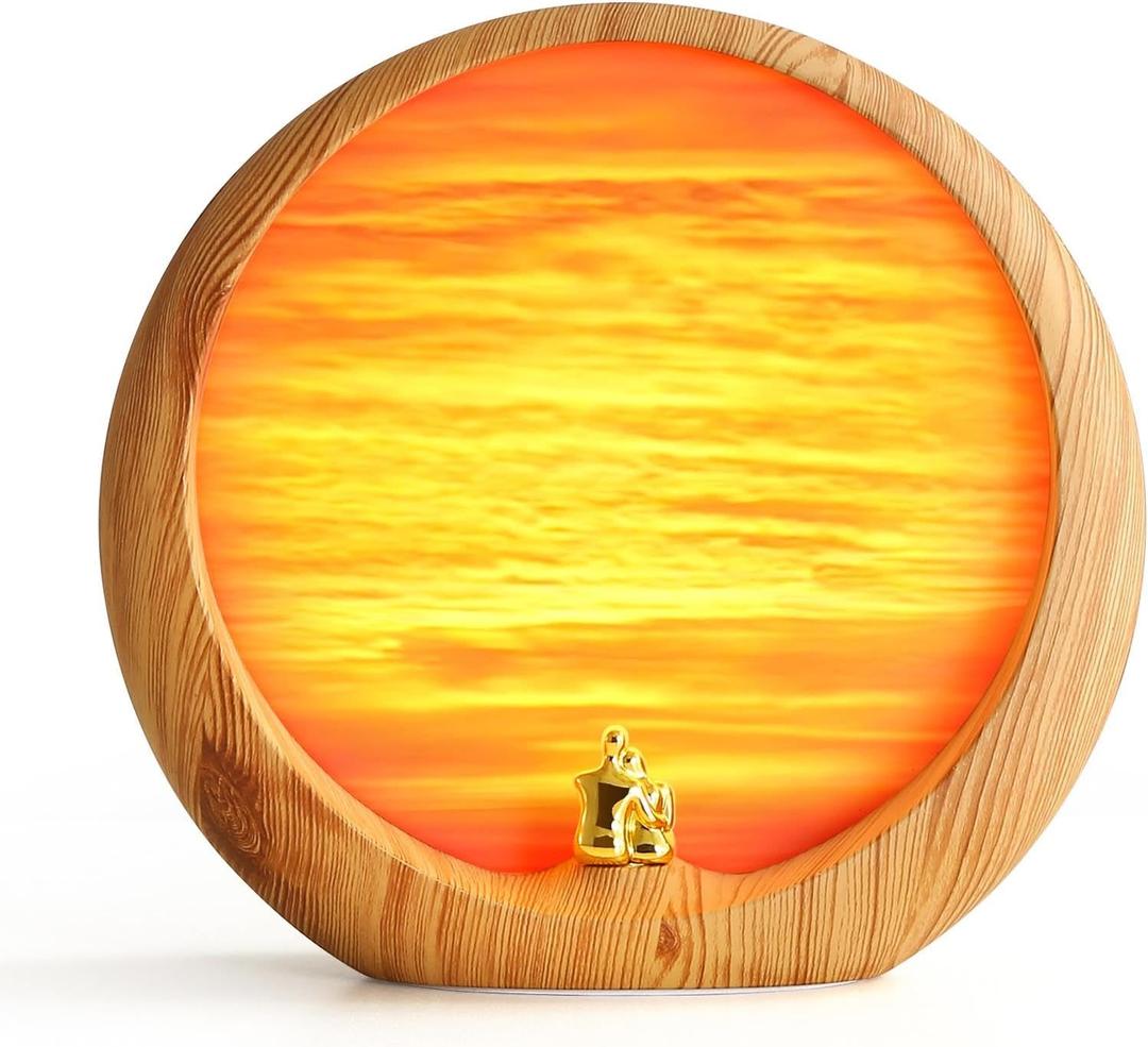 mamre Golden Sunset Lamp Home Decorations Table Lamp Gifts for Wedding Anniversary Valentine's Day Mother's Day Birthday(Golden Sunset)