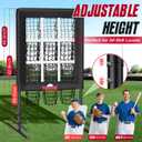 9 Hole Pitching Net with Strike Zone, Baseball Pitching Target, Softball Pitching Net, Protable and Adjustable Pitcher Training Equipment with Throwing Pitching Target, Standard, 
Adjustable (39"-45")