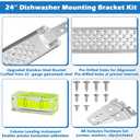 W10426979 24'' Dishwasher Mounting Bracket Kit with Column Level Fit for Whirlpool KitchenAid Maytag 24 Inch Dishwashers for Granite & Quartz Countertops Replaces AH3632890 EA3632890 PS3632890