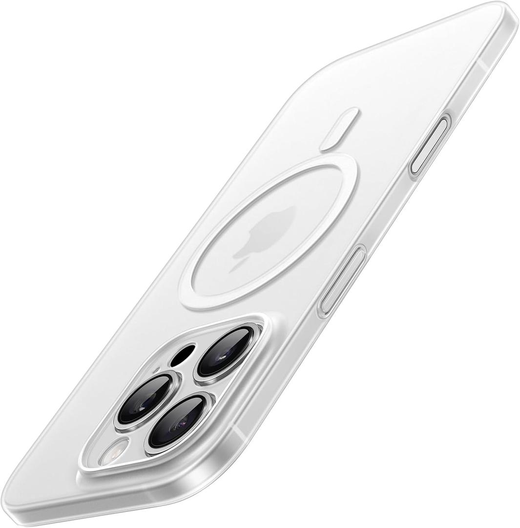 JETech Magnetic Ultra Slim Case for iPhone 16 Pro Max 6.9 Inch Compatible with MagSafe, Camera Lens Full Protection, Lightweight Matte Finish PP Hard Minimalist Cover (Frosted Clear)
