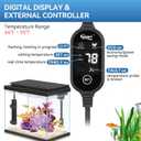 Hygger Ceramic Submersible Aquarium Heater, New Explosion-Proof Fish Tank Water Heater with External Temp Controller Auto Thermostat Heater for Saltwater Freshwater (50W for 3~10 Gallon)