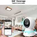 BJR Indoor Security Camera 2K HD, 360 Pan/Tilt Pet Camera with Dual-Band WiFi (5G & 2.4G), Motion Tracking, Color Night Vision, 2-Way Talk, Free 64GB SD Card Included for Home/Baby Monitor