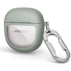 SURITCH Protective Cases for Bose QuietComfort Earbuds II 2022 / QuietComfort Ultra/Ultra Earbuds 2nd Gen, Shockproof Case Cover for Bose QC ii 2 & Ultra Case Accessories with Carabiner, Green