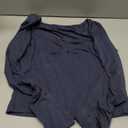 TiulZial Women's Long Sleeve Going Out Crop Top Sexy Pleated Trendy Shirt Sweetheart Neck Y2K Ruched Cropped Tops,M