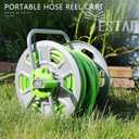 Metal YESTAR Water Hose Reel Cart,Hold 100 Ft of 5/8 Inch Hose,Portable Hose Reels for Outside.Storage and Watering