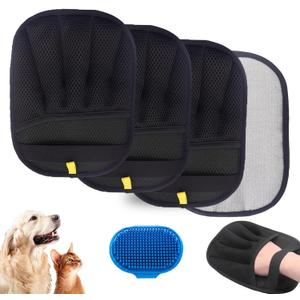 Pet Hair Removal Glove for Cats & Dogs,Electrostatic Gloves Pet Hair,Cat Grooming Gloves for Hair Removal,Reusable Pet Hair Remover Glove for Couch,Furniture,Carpet,Curtain,Clothe (3PCS)