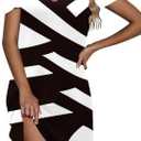 SAUKOLE Womens Sexy Cold Shoulder Dresses Summer Casual Dress Loose Fit Knee Length Dress (Black, XL)