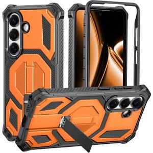 for Galaxy S26 Case, [Compatible with MagSafe] [Invisible Kickstand] [Military-Grade Drop Protection] Heavy Duty Protective Shockproof Phone Cover for Samsung Galaxy S26,Orange