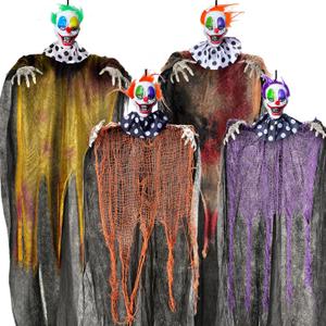 JOYIN 4 Pcs 29 Hanging Clown Halloween Decorations Outdoor, Haunted House Decor Props Front Porch Party Supplies Garden Yard Lawn Scary Horror