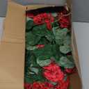 Hananona 12 Pcs Artificial Geranium Flowers for Outdoors Geranium Silk Red Flowers Outdoor UV Resistant Garden Plants Faux Flower for Christmas Home Kitchen Table Centerpieces Decor (12, Red)