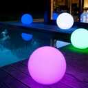 16-inch Rechargeable LED Glowing Ball Light, Waterproof Orb Globe Lamp w/Remote, 16 RGB Colors 4 Light Effects, Ideal for Indoor/Outdoor Home Garden Pool Patio Party Decorative Lighting