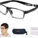 Sports Goggles Glasses Football Soccer Safety Glasses Goggles Adjustable Strap Interchangeable Temples for Men Youth (1219 Progressive Gray)