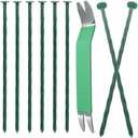 Bakulyor 30 Pack Metal Landscape Stakes, 8 Inch Artificial Grass Nails, 6 Gauge Large Landscaping Staples, Green Edging Anchor Stake for Garden Ground Lawn Paver Timber Border Weed Barrier Spikes 8"