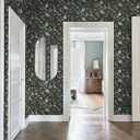 Safiyya Peel and Stick Wallpaper Floral Contact Paper Boho Wall Paper Self Adhesive Removable Wallpaper for Bedroom 197"x17.3" Covering Vinyl Rolls (Dark Green)