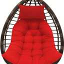 Thicken Hanging Basket Seat Cushion with Headrest, Hammock Swing Chair Cushions, Soft Egg Patio Chair Cushion with High Elasticity PP Cotton, for Indoor and Outdoor Garden Offices (with Pillow)