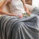 KMUSET Fleece Blanket Throw Size Grey Lightweight Super Soft Cozy Luxury Bed Blanket Microfiber Factory Shop (Throw(50"x60"))