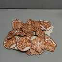 36 Pcs Christmas Gingerbread Ornaments for Tree Mini Snowflake Wooden Hanging Winter Xmas Ornaments with Ropes for Christmas Party Holiday Winter Crafts(Brown,Gingerbread)